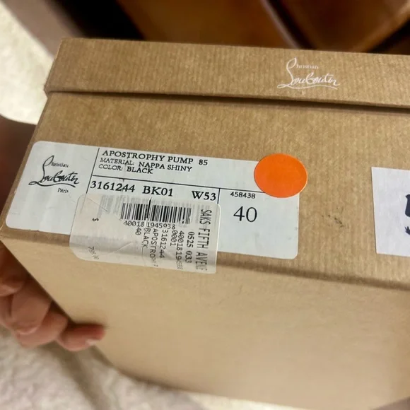 NWT Christian Louboutin Black Apostrophy Nappa Leather 85MM Pumps Size 40 - Picture 12 of 13